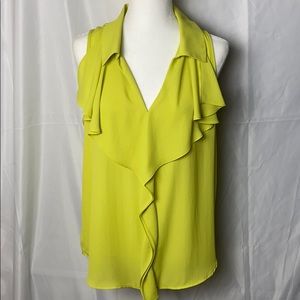 CLEARANCE Karen Kane Lime Green Ruffle Blouse Tank